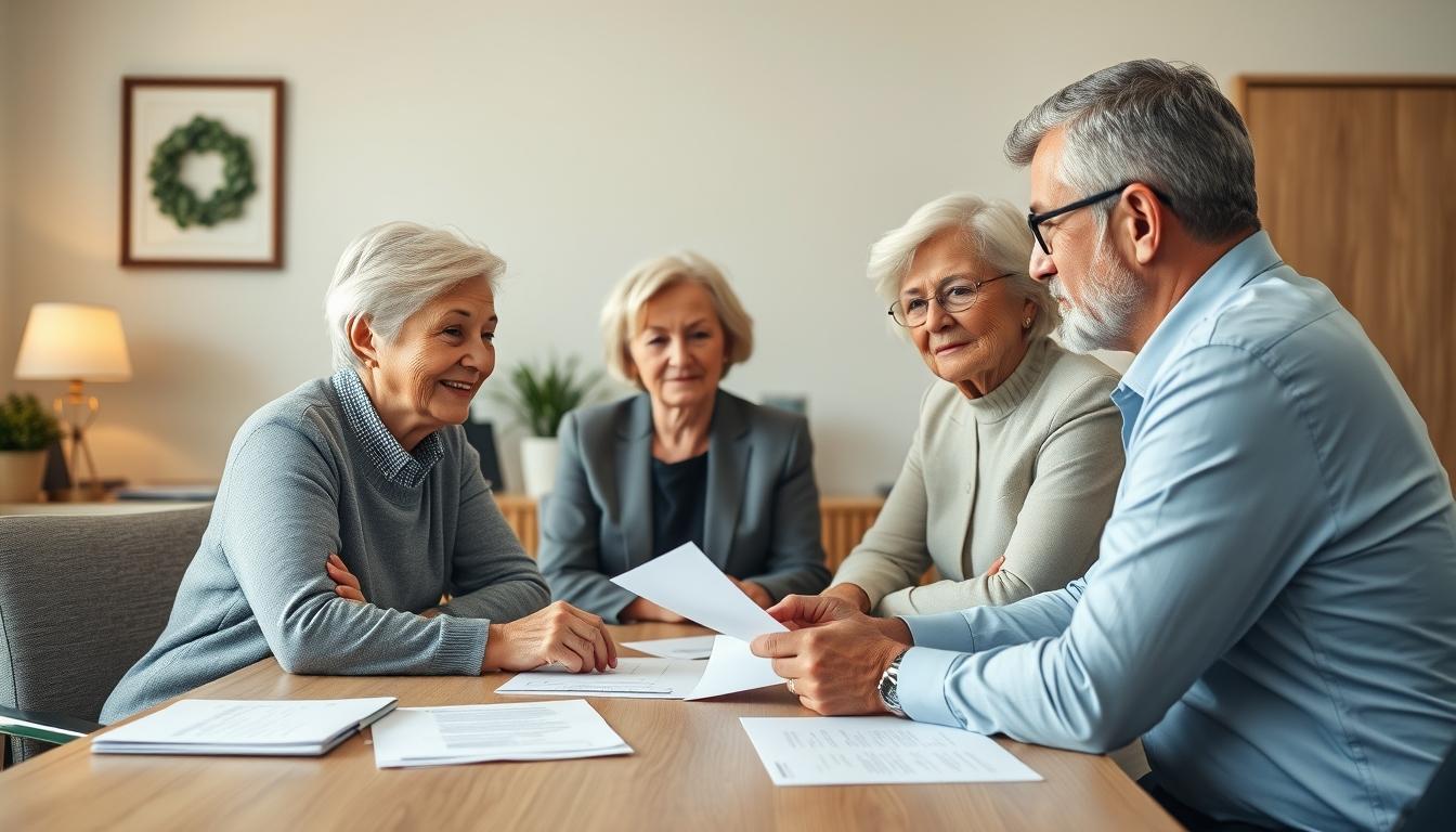 Family elder care planning discussion